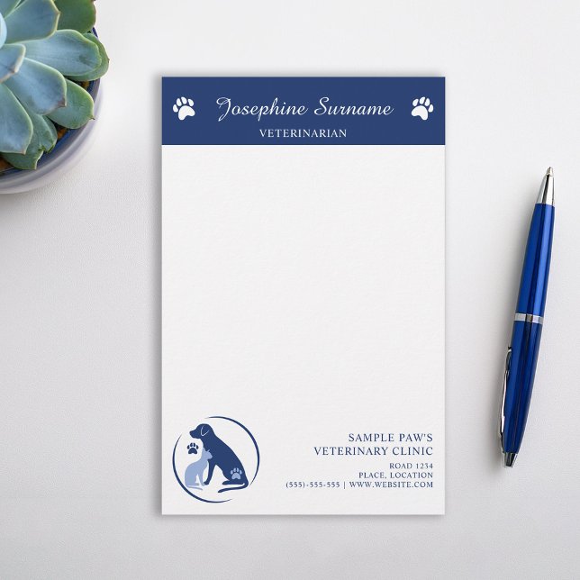 Blue Hund & Cat Logo Veterinary Clinic Logo Briefpapier (Von Creator hochgeladen)