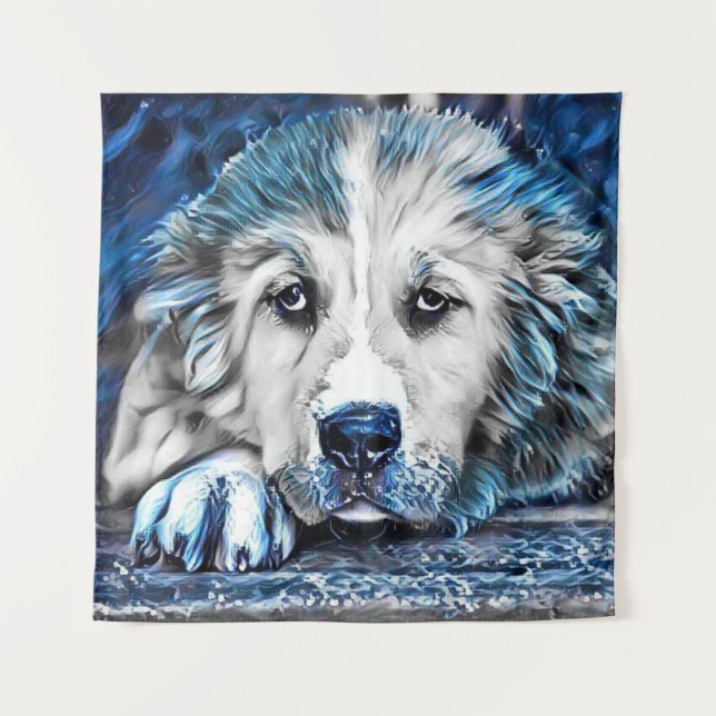 BLUE-Hund Wandteppich (Vorderseite)