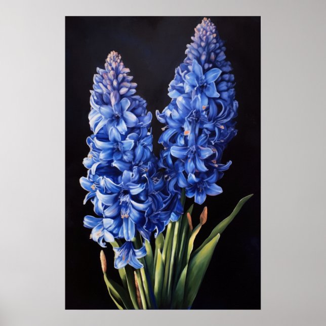 Blue Hyacinth Blume Art Print Poster (Vorne)