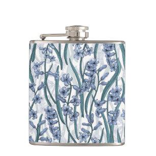 Blue Hyacinth Blume auf weiß Flachmann