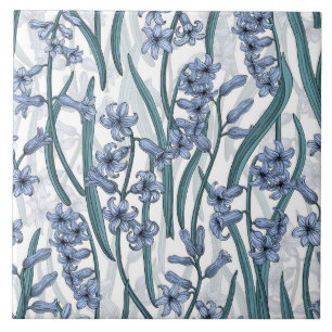 Blue Hyacinth Blume auf weiß Fliese
