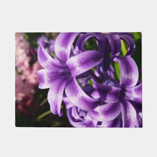 Blue Hyacinth I Spring Floral Fußmatte (Vorderseite)