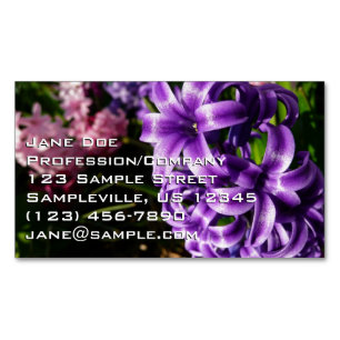 Blue Hyacinth II Spring Floral Magnetische Visitenkarte