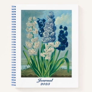 Blue Hyacinths Vintag Botanische Kunst Notebook Notizbuch