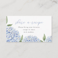 Blue Hydrangea Aktie einer Rezept Einsteckkarte