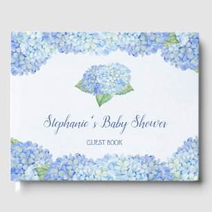 Blue Hydrangea Baby Dusche Personalisiert Gästebuch