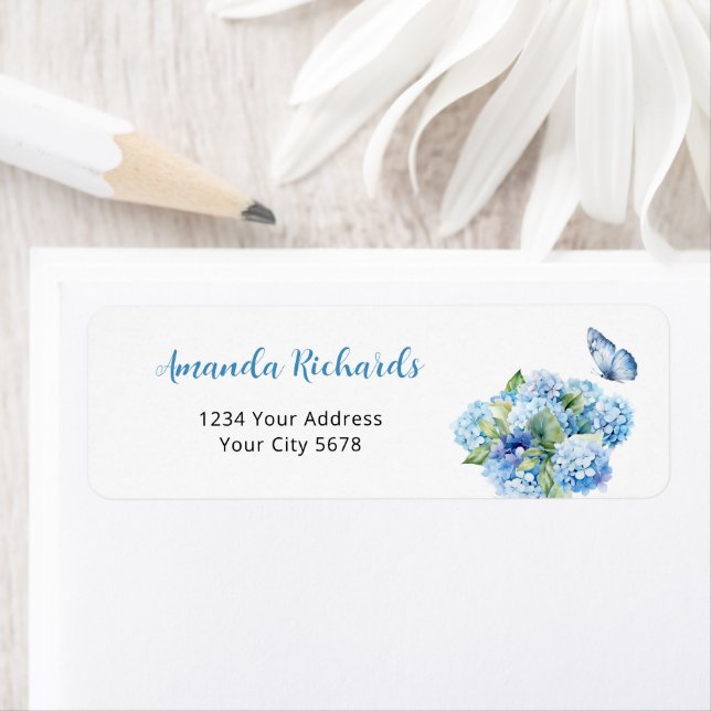 Blue Hydrangea Baby Showadresse (Insitu)