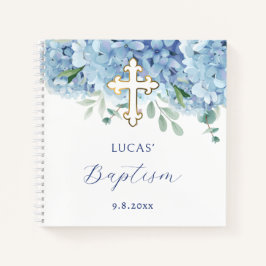 Blue Hydrangea BaptisGästebuch Notizbuch