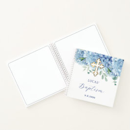 Blue Hydrangea BaptisGästebuch Notizbuch