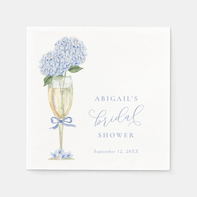 Blue Hydrangea Blooms Bridal Shower Serviette (Vorderseite)