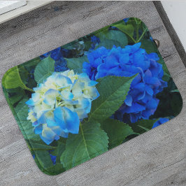 Blue Hydrangea Blooms Floral Badematte