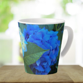 Blue Hydrangea Blooms Floral Milchtasse