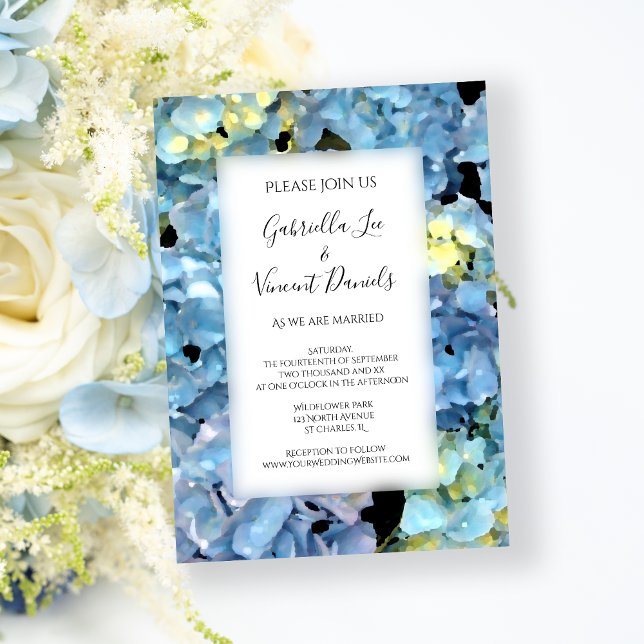 Blue Hydrangea Blossom Garden Wedding Einladung (Von Creator hochgeladen)