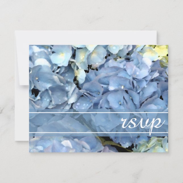 Blue Hydrangea Blossom Wedding RSVP Response Card (Vorderseite)