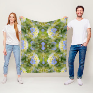 Blue Hydrangea Blume Abstrakt Fleecedecke