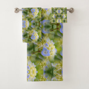 Blue Hydrangea Blume Abstrakt Natur Badhandtuch Set