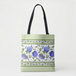Blue Hydrangea Blume Botanische Kunst Design Tasche