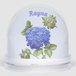 Blue Hydrangea Blume Botanische Kunst Personalisie Schneekugeln