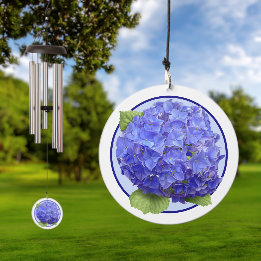Blue Hydrangea Blume Botanische Kunst Windspiel