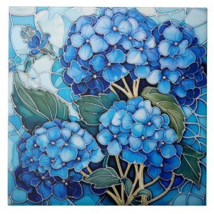 Blue Hydrangea-Blume Fliese