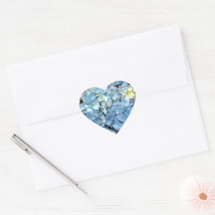 Blue Hydrangea-Blume Herz-Aufkleber