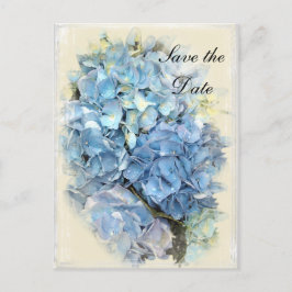 Blue Hydrangea-Blume Hochzeit Sichern Sie das Datu Ankündigungspostkarte