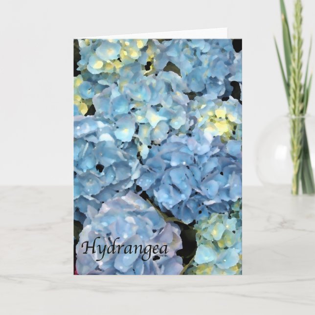 Blue Hydrangea-Blume Karte (Vorderseite)