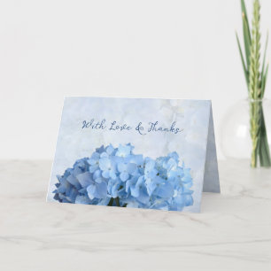 Blue Hydrangea Blume Liebe und Dankkarte Einladung