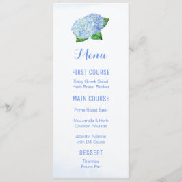 Blue Hydrangea Blume Menus Menükarte