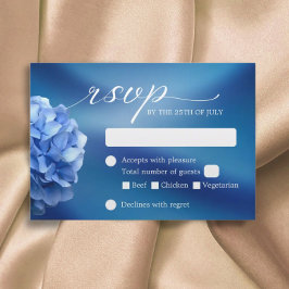 Blue Hydrangea Blume Navy Blue Wedding RSVP