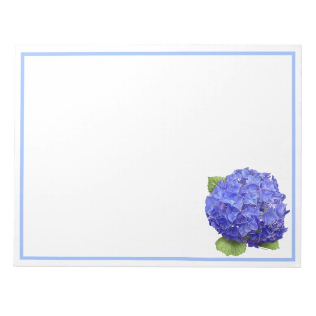 Blue Hydrangea-Blume Notizblock (Vorderseite)