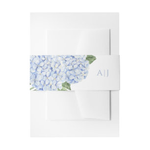 Blue Hydrangea Blume Personalisiert Wedding Einladungsbanderole