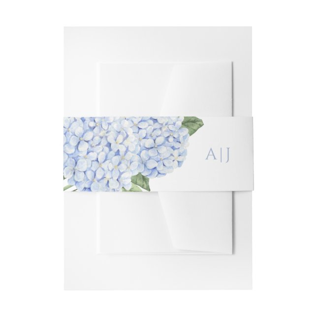 Blue Hydrangea Blume Personalisiert Wedding Einladungsbanderole (Vorderseite Beispiel)
