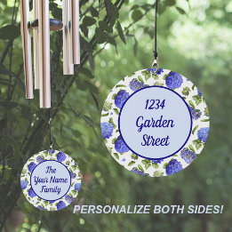 Blue Hydrangea Blume Personalisiert Windspiel