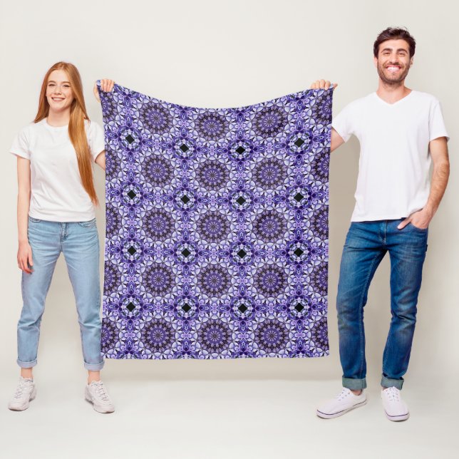Blue Hydrangea Blume Petals Abstrakt Art Pattern Fleecedecke (Beispiel)
