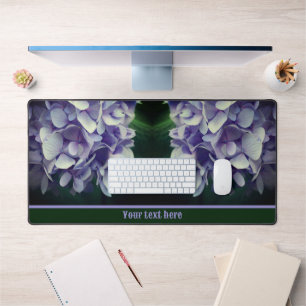 Blue Hydrangea Blume Petals Personalisiert Schreibtischunterlage