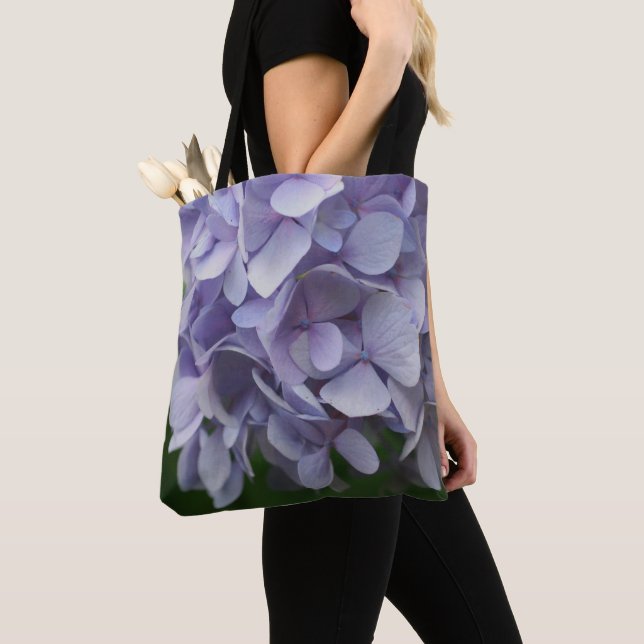 Blue Hydrangea Blume Petals Tasche (Von Nahem)