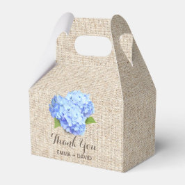 Blue Hydrangea Blume Rustic Burlap Vielen Dank Geschenkschachtel