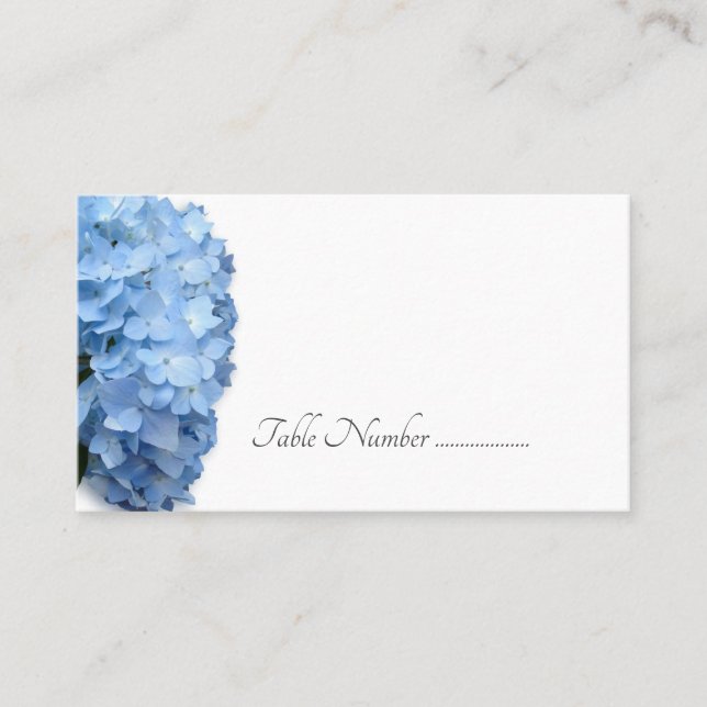 Blue Hydrangea Blume Tischnummer Cards Platzkarte (Vorderseite)