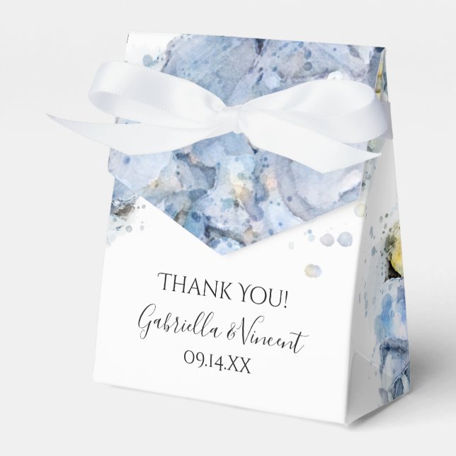 Blue Hydrangea Blume Wasserfarbenhochzeit Geschenkschachtel (Vorderseite)