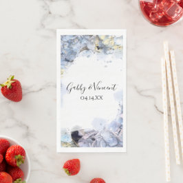 Blue Hydrangea Blume Wasserfarbenhochzeit Serviette