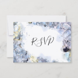 Blue Hydrangea Blume Watercolor Wedding RSVP