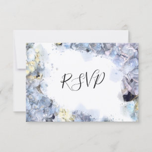 Blue Hydrangea Blume Watercolor Wedding RSVP