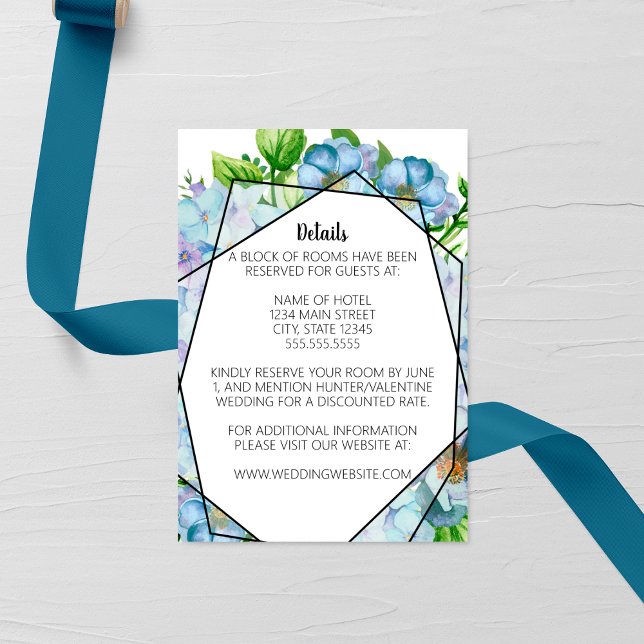 Blue Hydrangea Blume Wedding Begleitkarte (Von Creator hochgeladen)