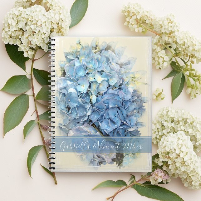 Blue Hydrangea Blume Wedding Notizblock (Von Creator hochgeladen)