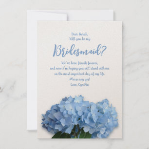 Blue Hydrangea Blume werden Sie meine Bridesmaid I Einladung