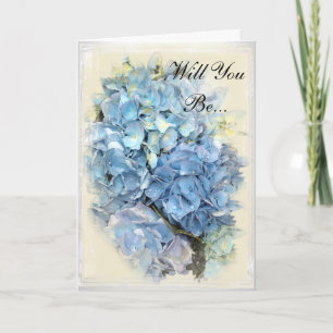 Blue Hydrangea Blume wird meine Bridesmaid sein Einladung