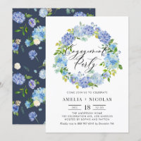 Blue Hydrangea Blume Wreath Engagement Party
