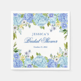 Blue Hydrangea Blumengrün Brautparty Paper Serviette