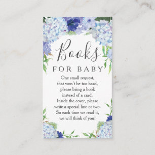 Blue Hydrangea Book Request Baby Showkarte Begleitkarte